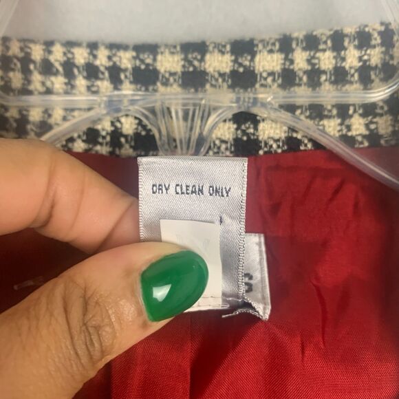 Chico’s Houndstooth Vest Size 12 Black Cream Checked Tweed Classiccore Layering - Picture 4 of 8